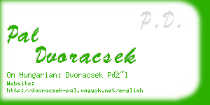 pal dvoracsek business card